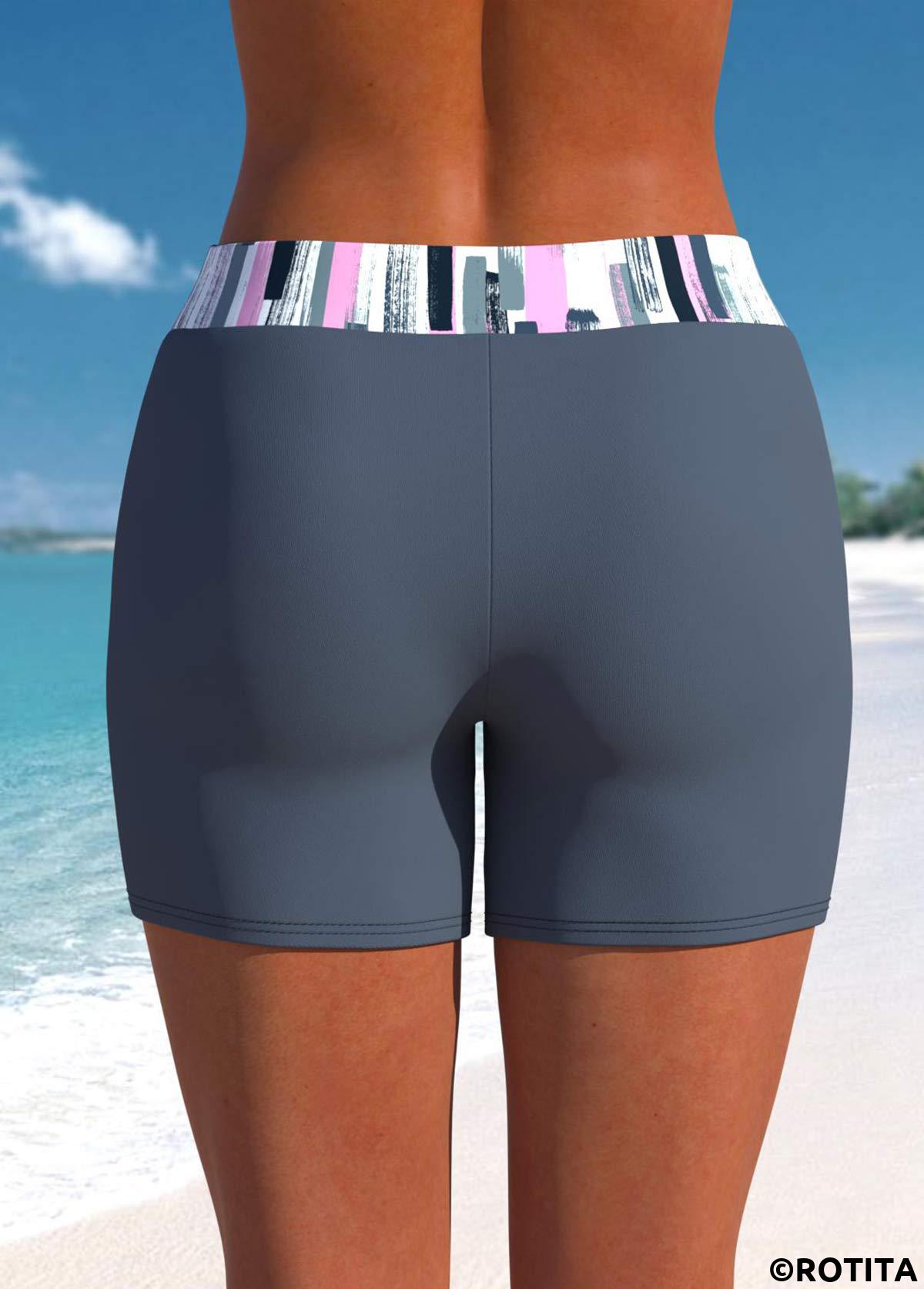 Dark Grey swimwear,Graphic swimwear,ROTITA Dark Grey Graffiti Print Mid Waisted Swim Shorts