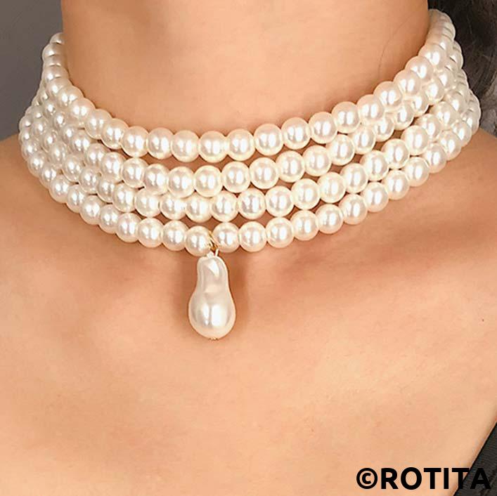 White jewelry,Other jewelry,Layered Deisgn Pearl Detail White Necklace