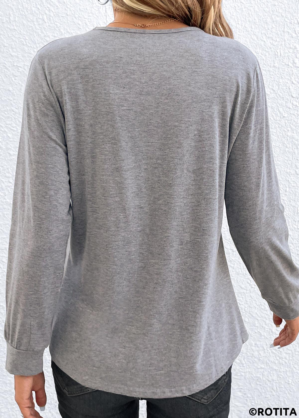 Light Grey tops,Plain Color tops,Ruched Light Grey Square Neck T Shirt