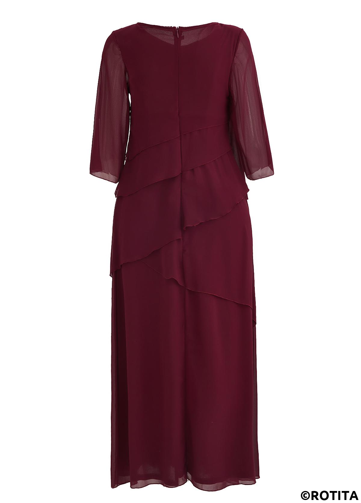 Wine Red dresses,Plain Color dresses,Party dresses,Elegant dresses,ROTITA Breathable Wine Red A Line Maxi Dress