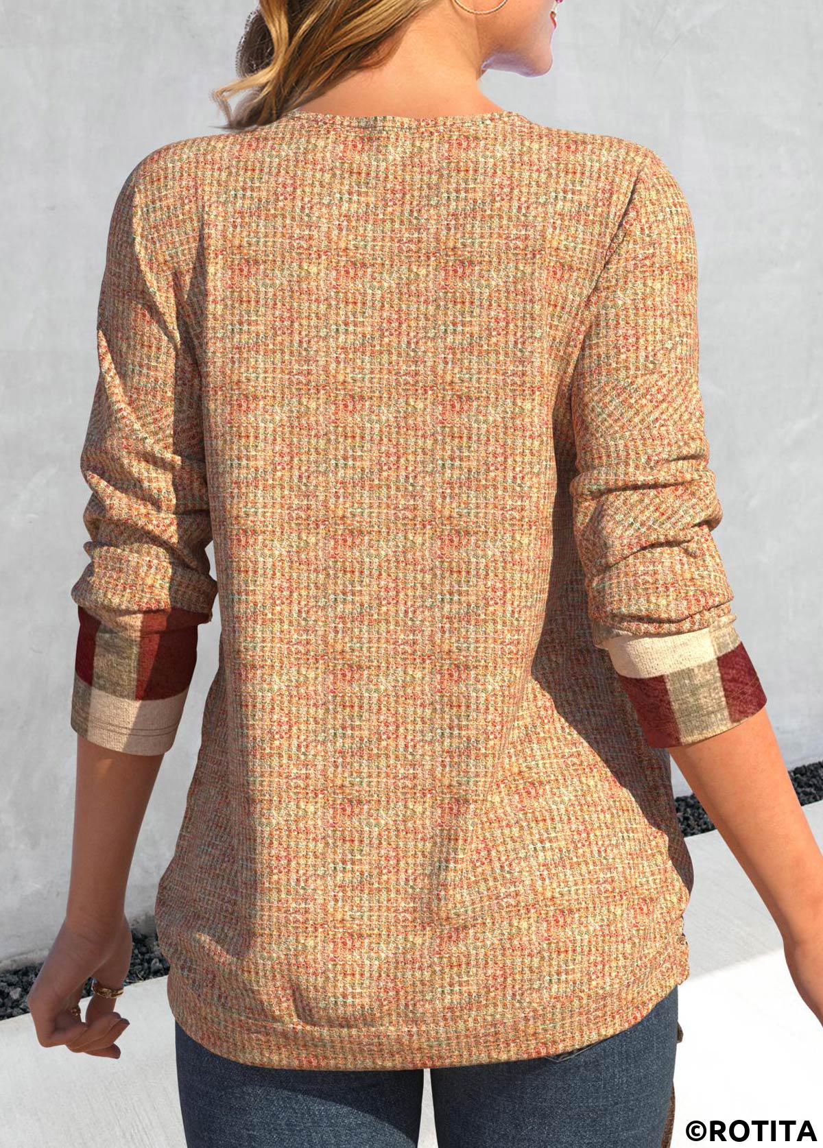 sweat col drapé multicolore imprimé patchwork rotita