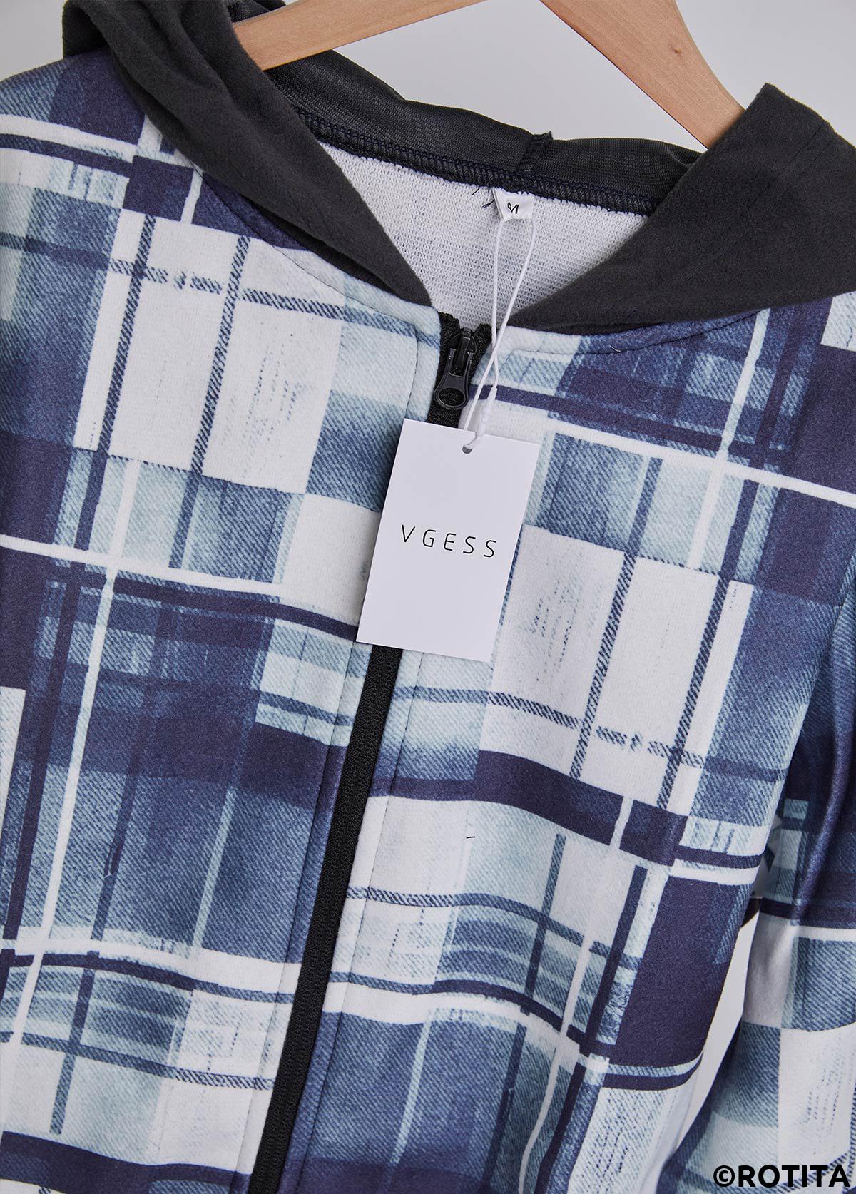 Dark Grey tops,Geometric tops,Striped tops,ROTITA Geometric Print Grey Coat
