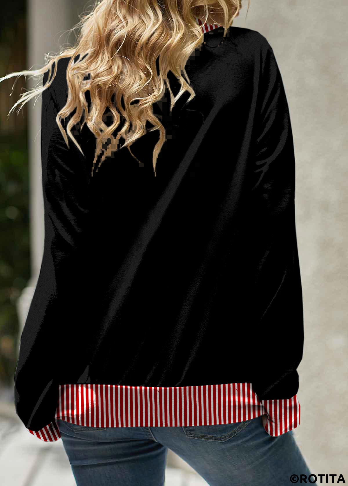 Red tops,Christmas tops,Striped tops,Geometric tops,Letter tops,ROTITA Christmas Snowman Print Red Cowl Neck Long Sleeve Sweatshirt