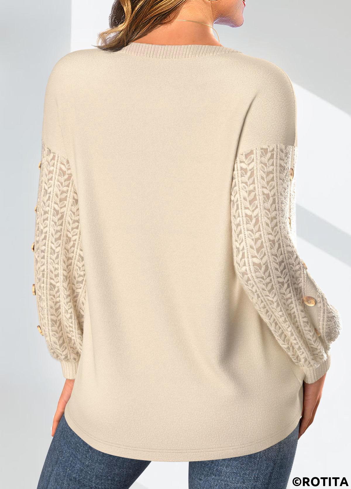 Light Camel tops,Christmas tops,Plants tops,Floral tops,ROTITA Christmas Lace Snowman Print Round Neck Long Sleeve Sweatshirt