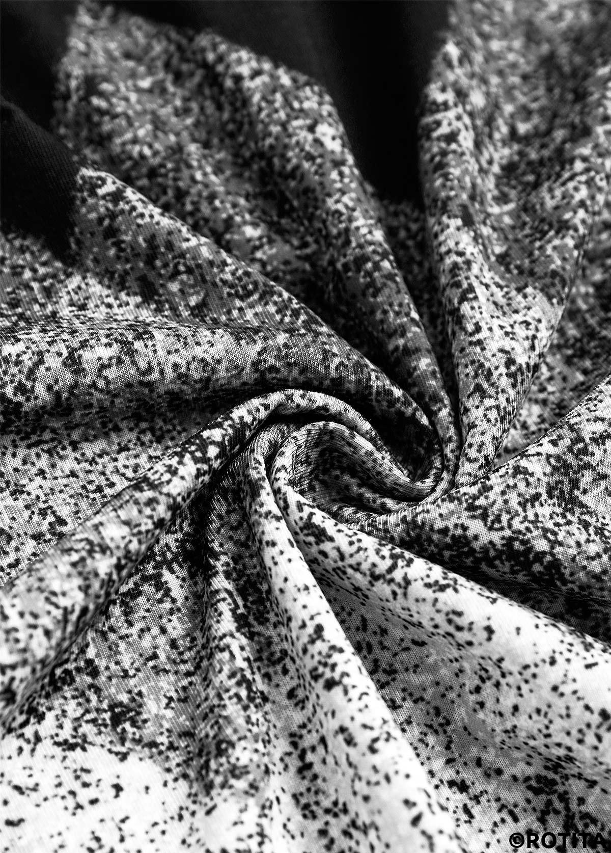 Black plus size,White plus size,Geometric plus size,Chevron plus size,Ombre plus size,ROTITA Plus Size Patchwork Black Geometric Print T Shirt