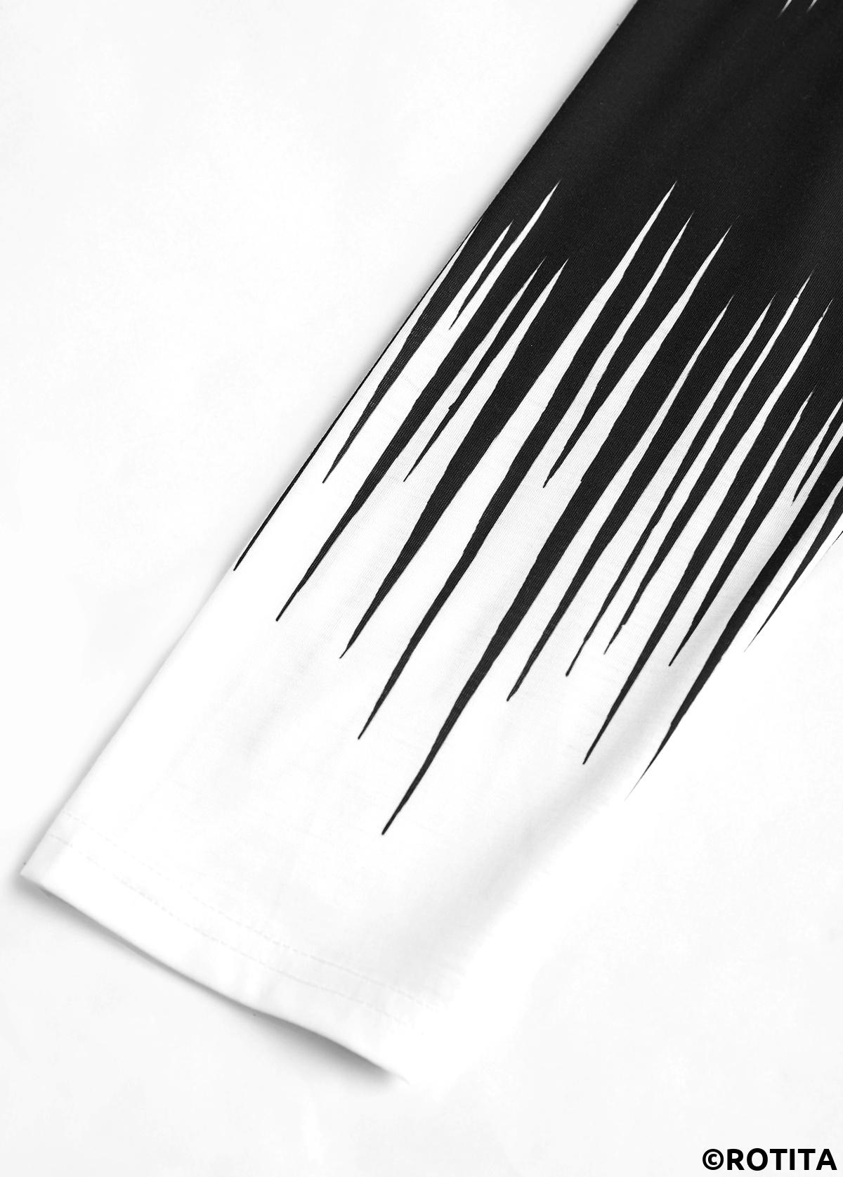 Black plus size,White plus size,Ombre plus size,Geometric plus size,Striped plus size,Chevron plus size,ROTITA Plus Size Patchwork Black Ombre V Neck T Shirt