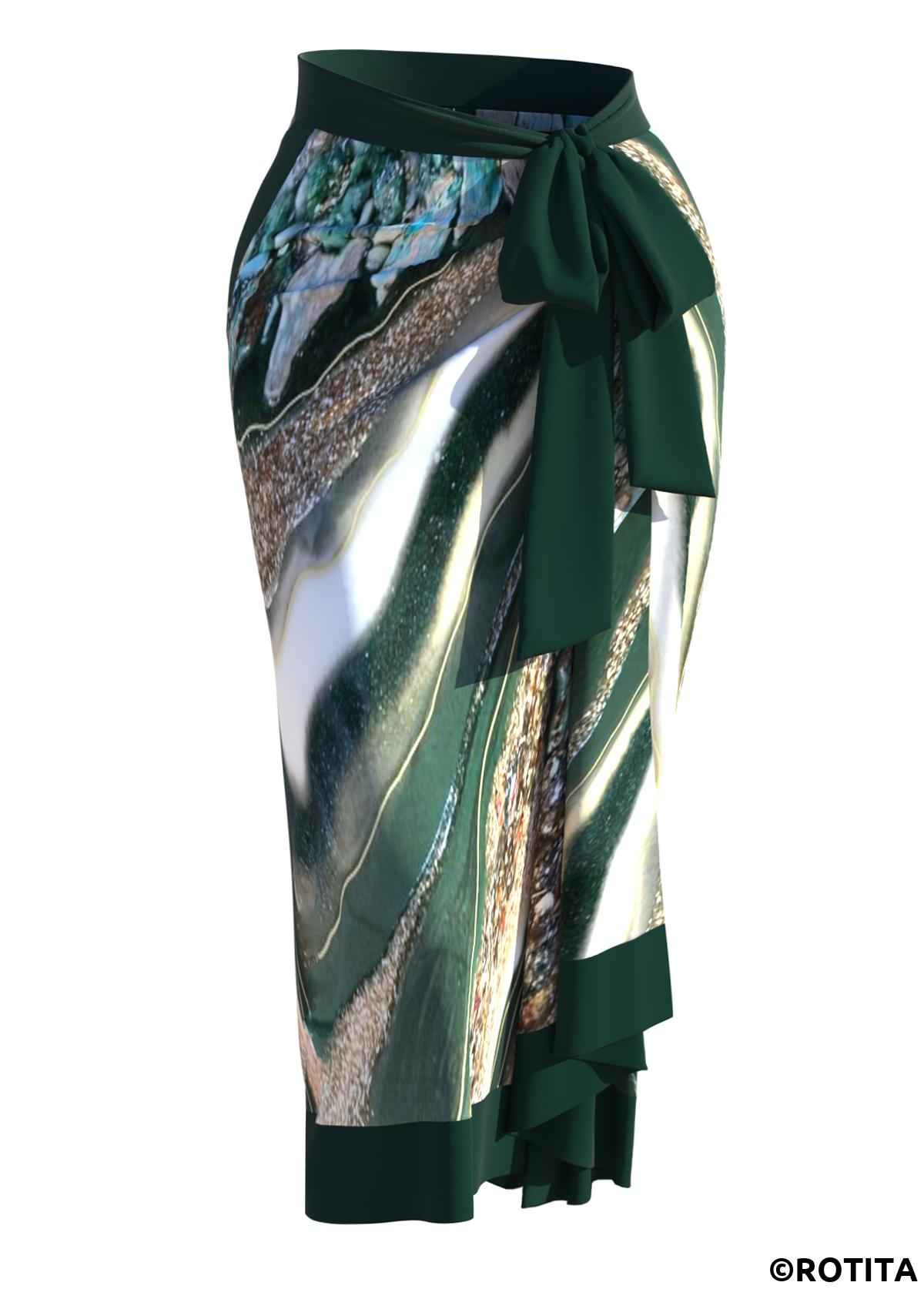 Green swimwear,Marble swimwear,ROTITA Green Marble Print One Piece Swimwear and Cover Up
