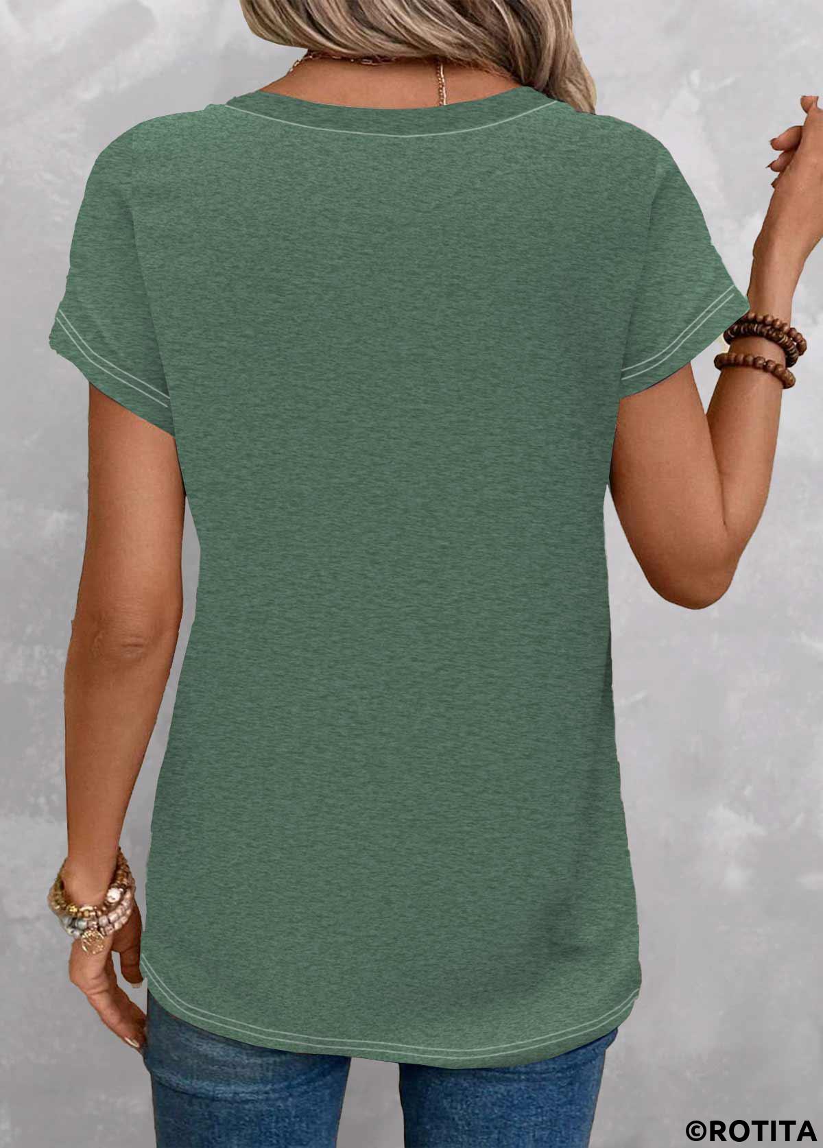 rotita t-shirt col rond vert imprimé saint patrick