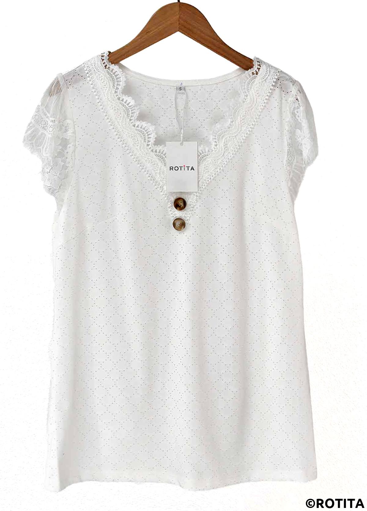 White tops,Plain Color tops,ROTITA Lace White V Neck Tank Top