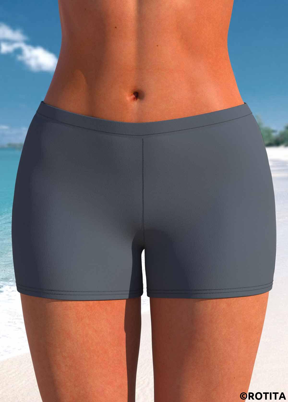 White swimwear,Plants swimwear,ROTITA Surplice White Tropical Plants Print Swimdress and Shorts