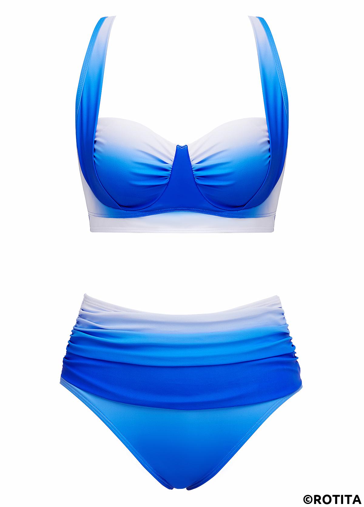 ROTITA Criss Cross Blue Ombre Bikini Set