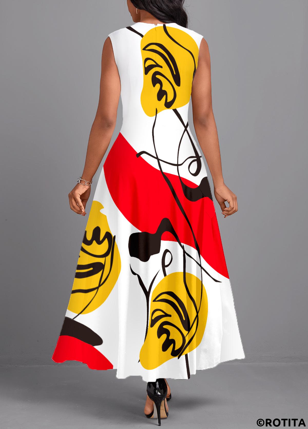 robe longue multicolore à imprimé graffiti respirant