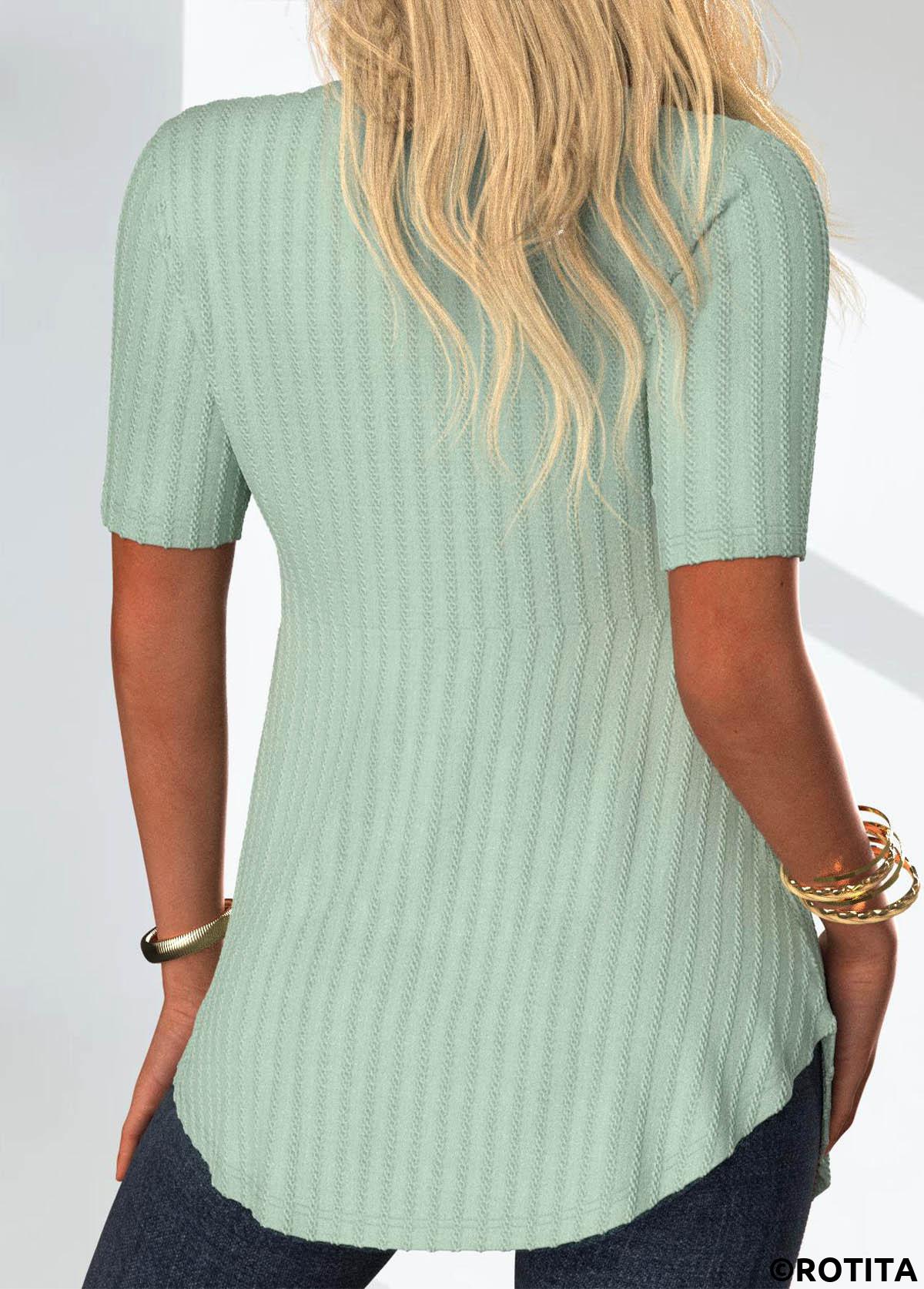 Sage Green tops,Plain Color tops,ROTITA Lace Sage Green Heart Collar Fake Two Piece Twinset