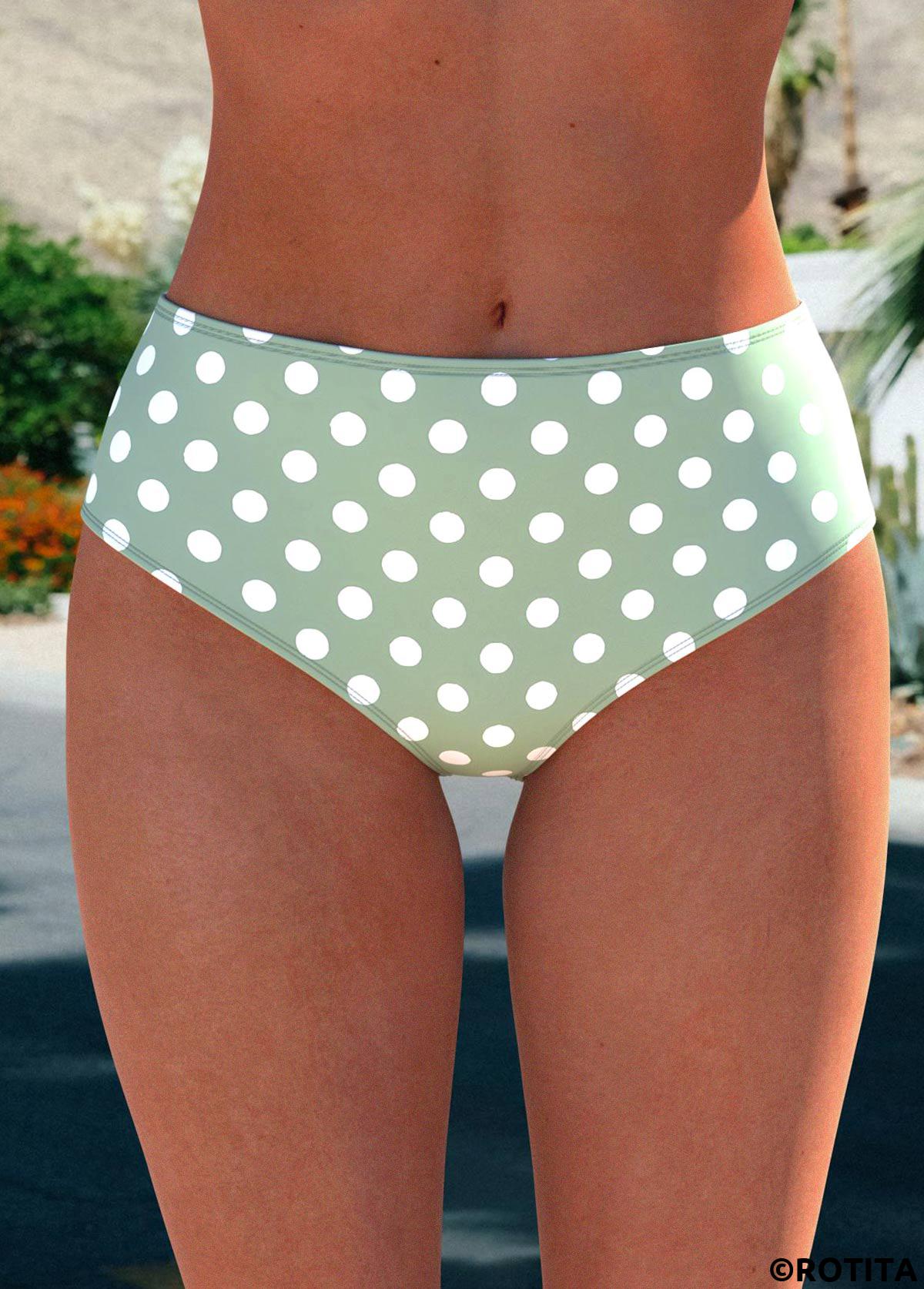 Sage Green swimwear,Dot swimwear,ROTITA Ruched Sage Green Polka Dot Tankini Set