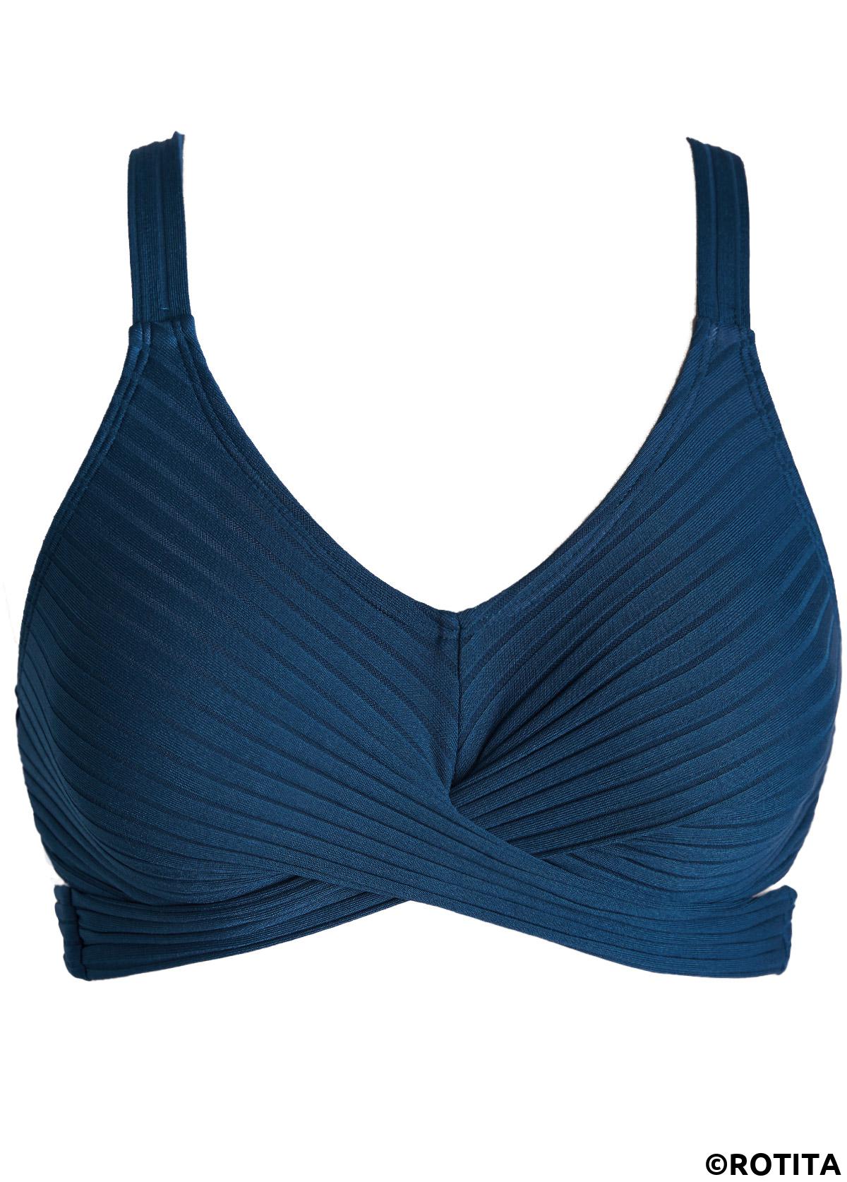 Peacock Blue swimwear,Plain Color swimwear,ROTITA Surplice Lace Peacock Blue Bikini Set
