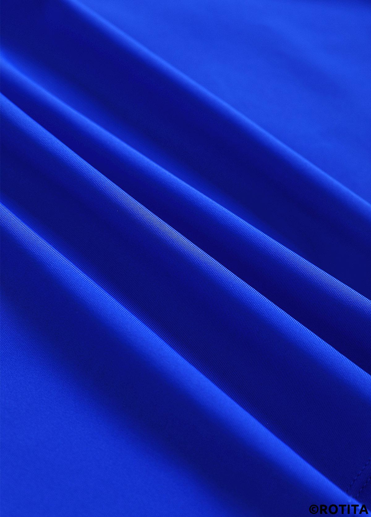 Royal Blue swimwear,Plants swimwear,ROTITA Smocked Royal Blue Tropical Plants Print Tankini Set