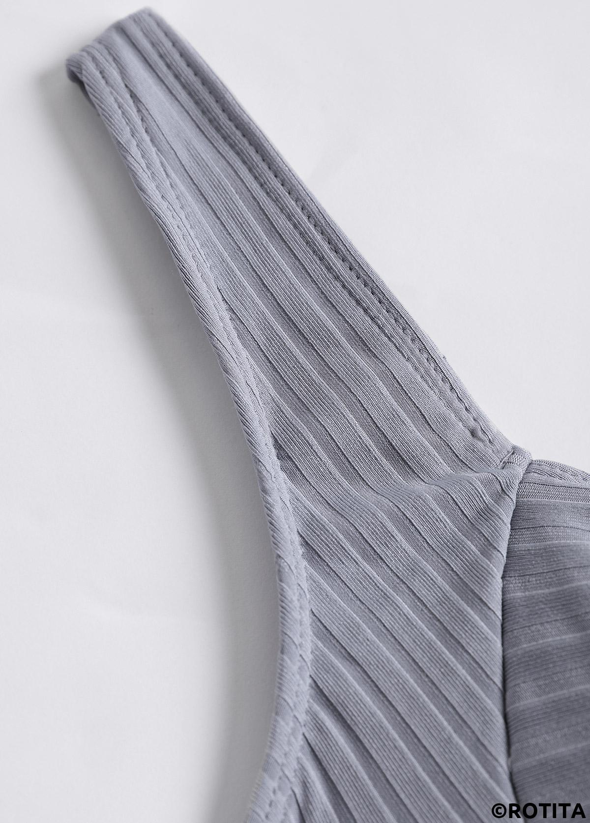 Grey plus size,Tribal plus size,ROTITA Plus Size Patchwork Tribal Print Grey Tankini Set
