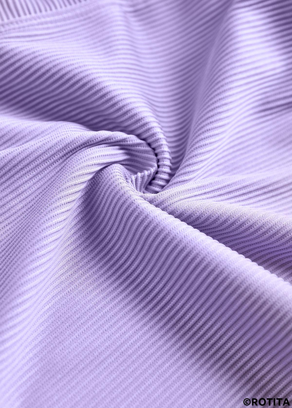 Light Purple swimwear,Geometric swimwear,Striped swimwear,ROTITA Drawstring Light Purple Geometric Print Tankini Set