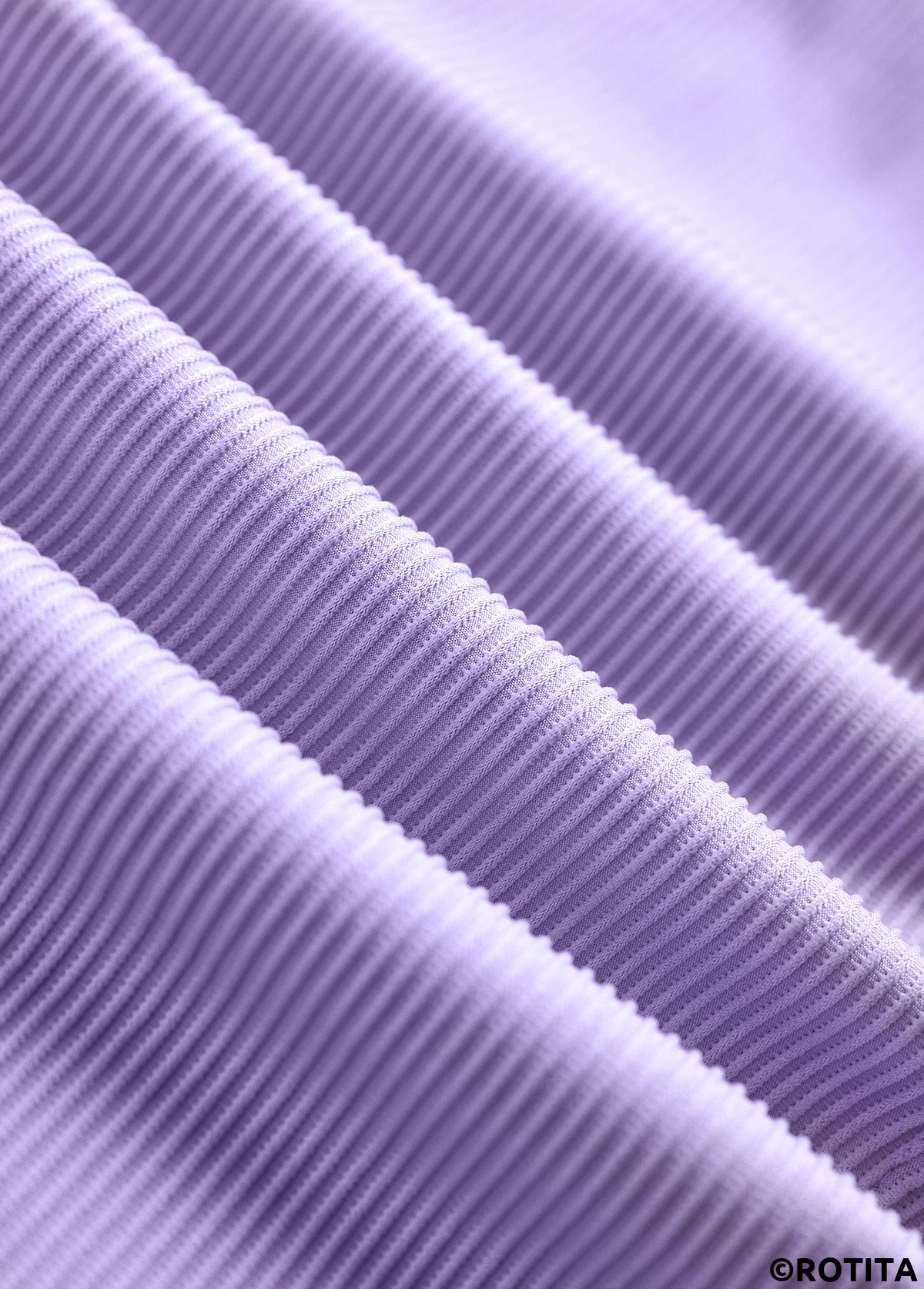 Light Purple swimwear,Geometric swimwear,Striped swimwear,ROTITA Drawstring Light Purple Geometric Print Tankini Set