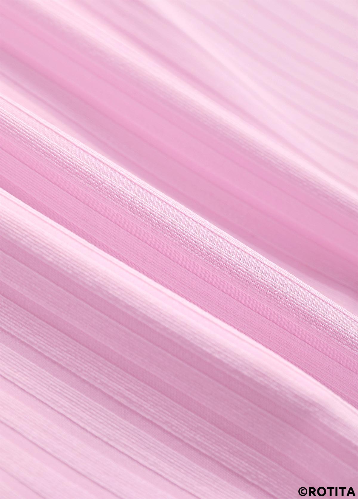 Light Pink swimwear,Tribal swimwear,ROTITA Light Pink Surplice Feathers Print Mid Waisted Tankini Set