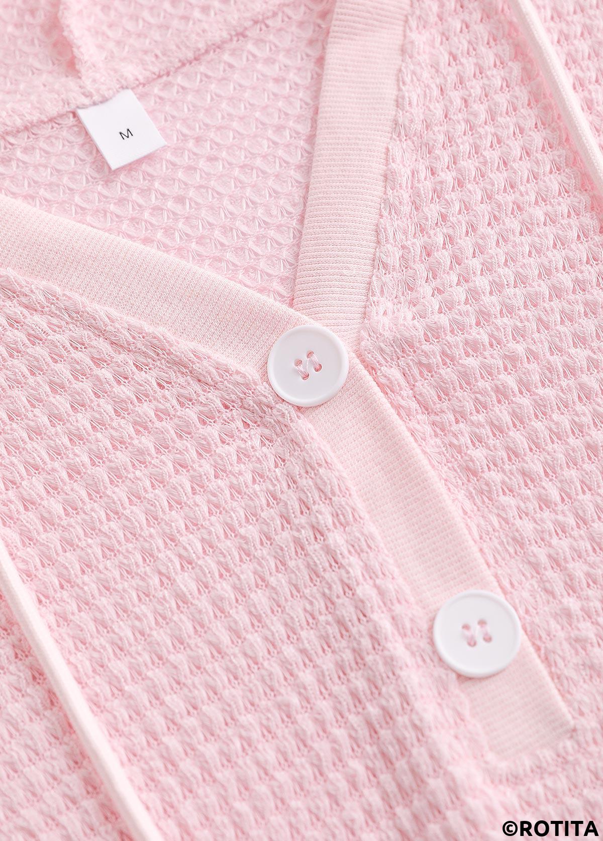 Light Pink tops,Plain Color tops,ROTITA Lace Light Pink Long Sleeve Hoodie