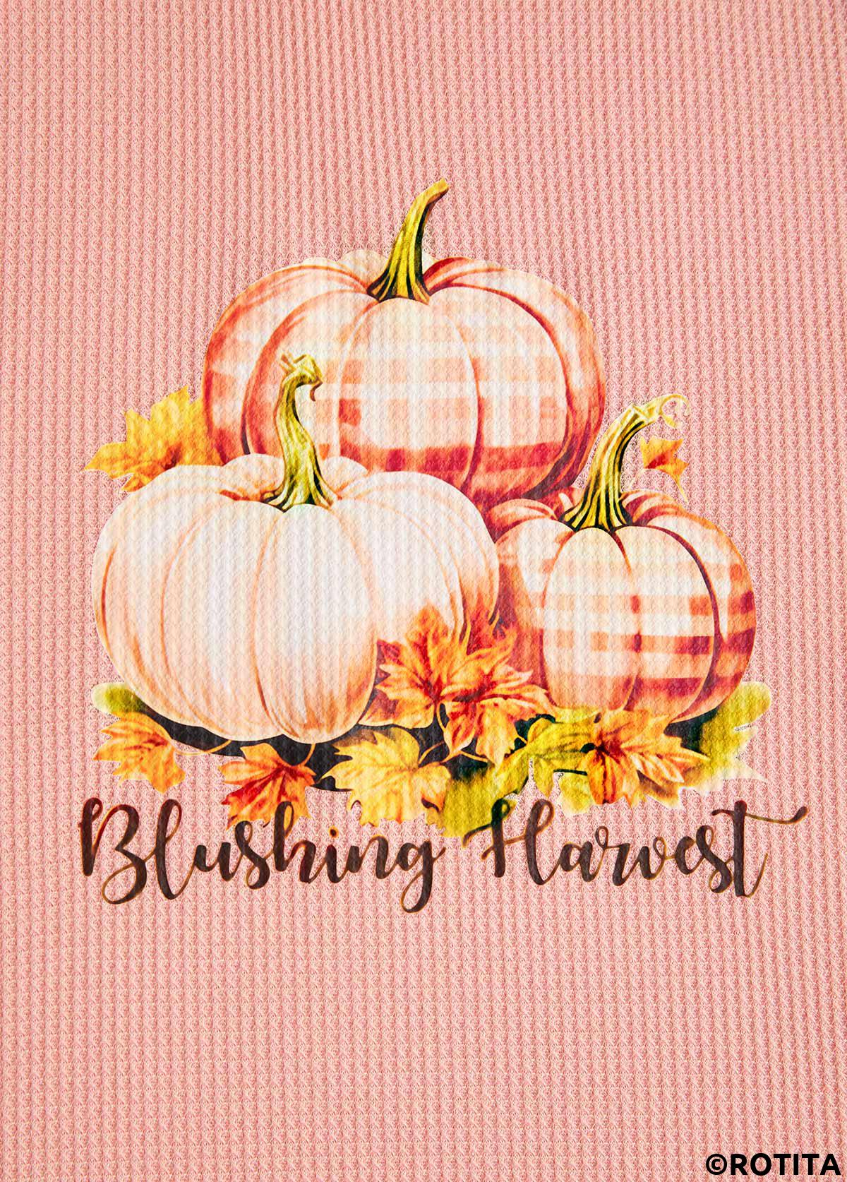 Dusty Pink tops,Halloween tops,Striped tops,Letter tops,Geometric tops,ROTITA Halloween Button Dusty Pink Round Neck Long Sleeve Sweatshirt