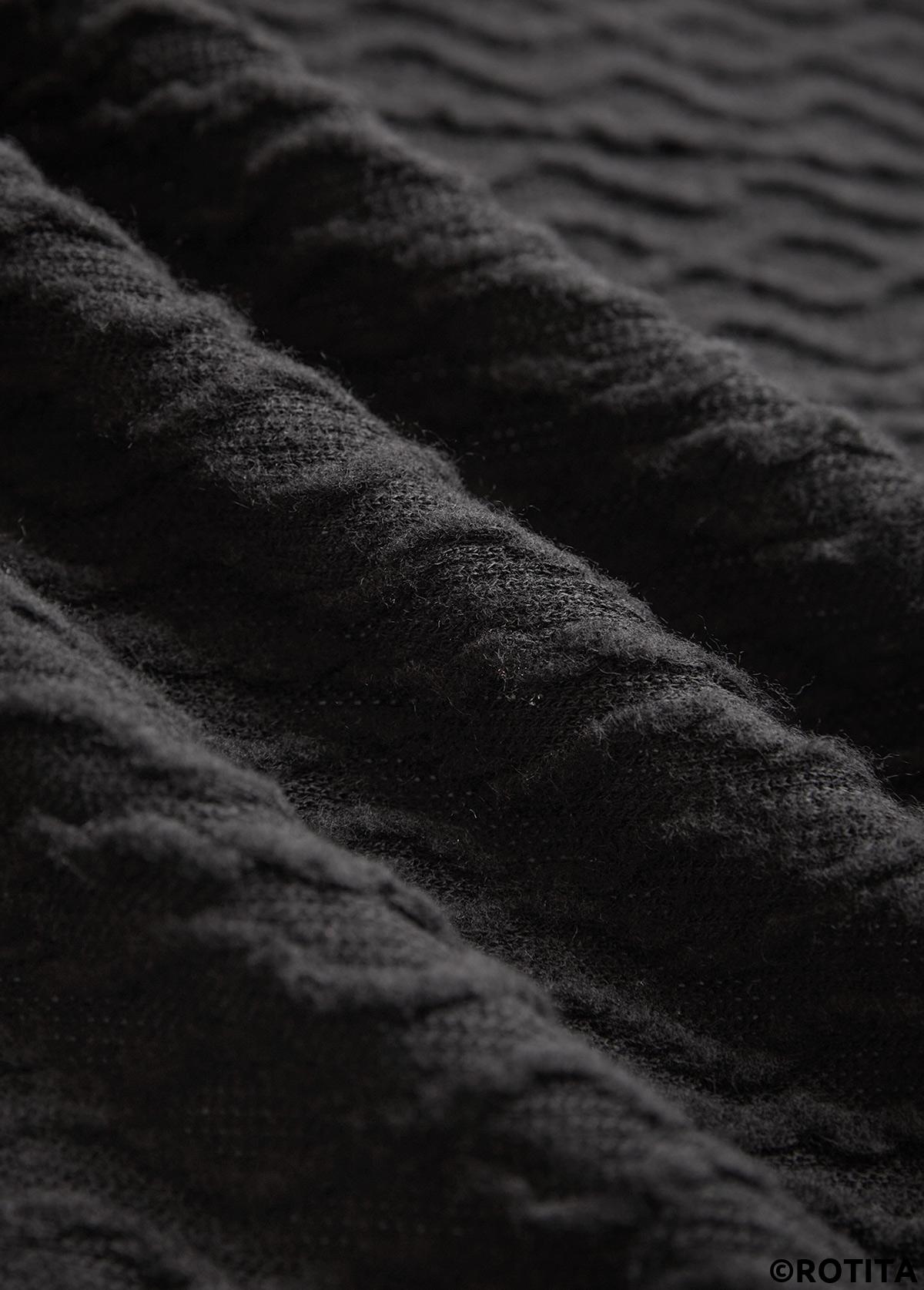 Black tops,Plain Color tops,ROTITA Patchwork Black Long Sleeve Light Cardigan