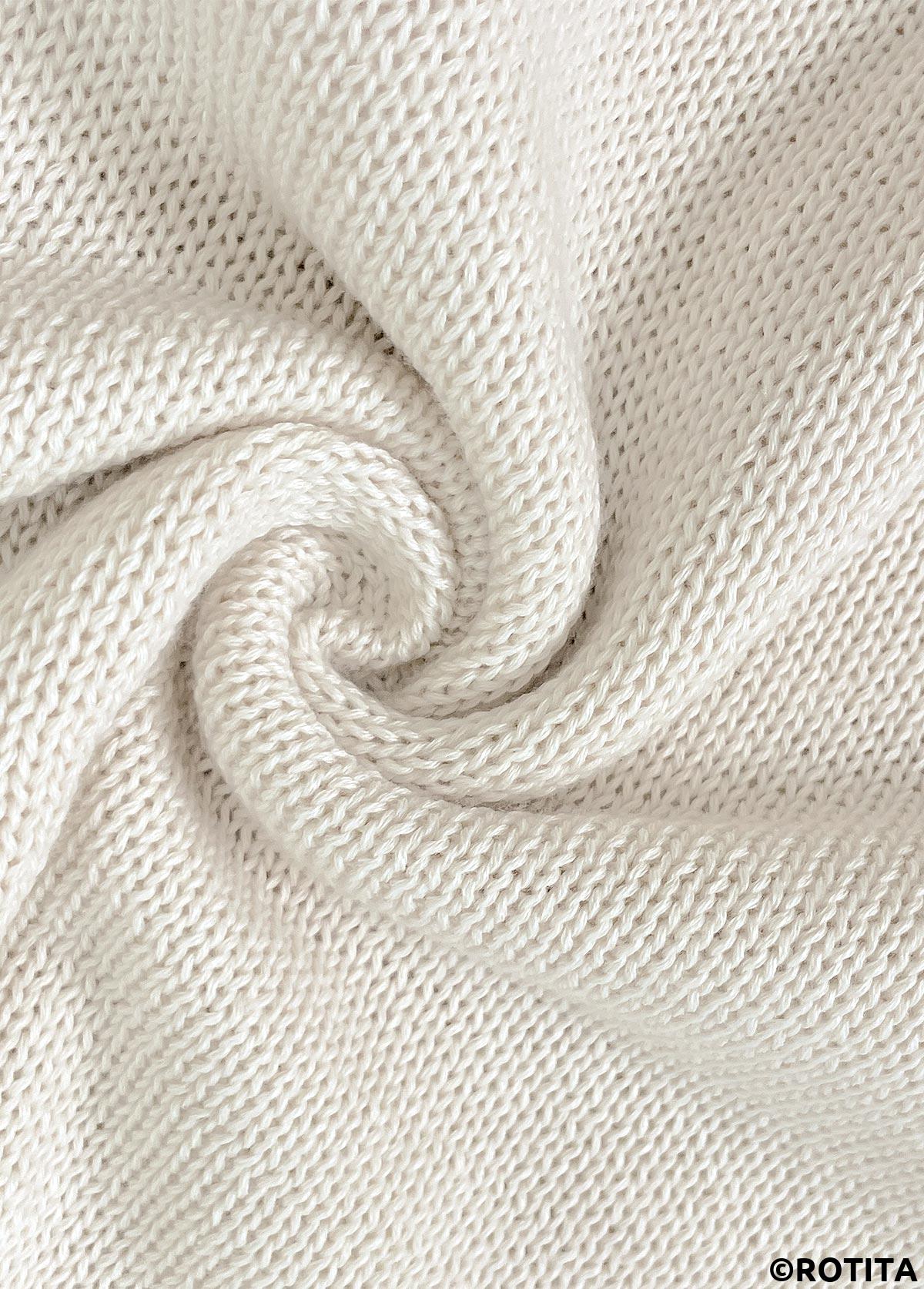 Beige tops,Plain Color tops,Beige V Neck Long Sleeve Sweater