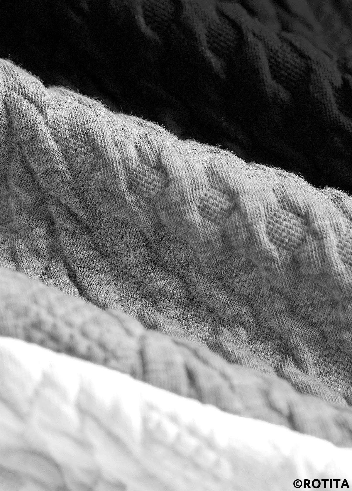 Black tops,Contrast Color tops,ROTITA Jacquard Black Turn Down Collar Long Sleeve Sweatshirt