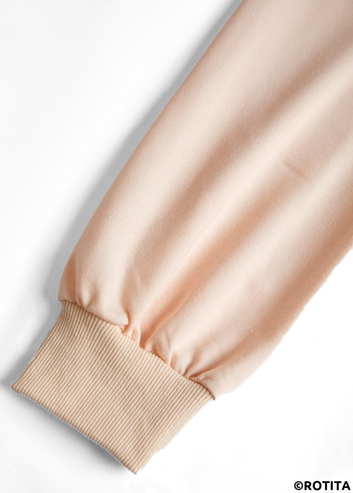 Skin Color tops,Christmas tops,ROTITA Christmas Lace Skin Color Round Neck Long Sleeve Sweatshirt