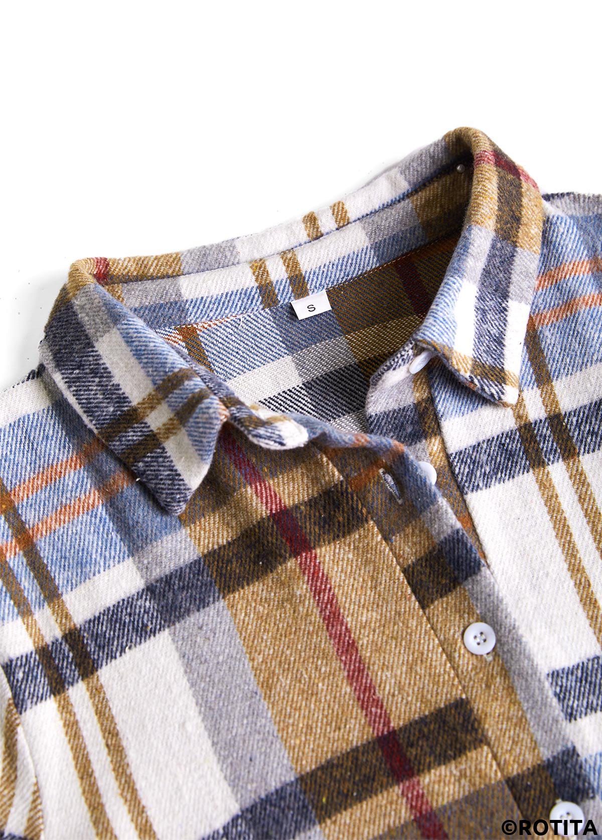 Multi Color plus size,Plaid plus size,ROTITA Plus Size Button Multi Color Plaid A Line Dress