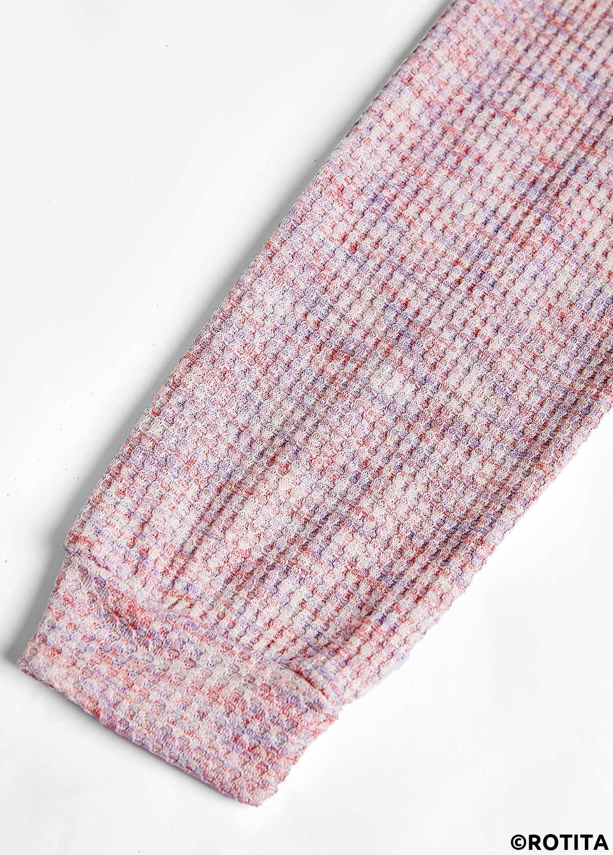 Mehrfarbiges Rotita-Langarm-Sweatshirt mit Rundhalsausschnitt