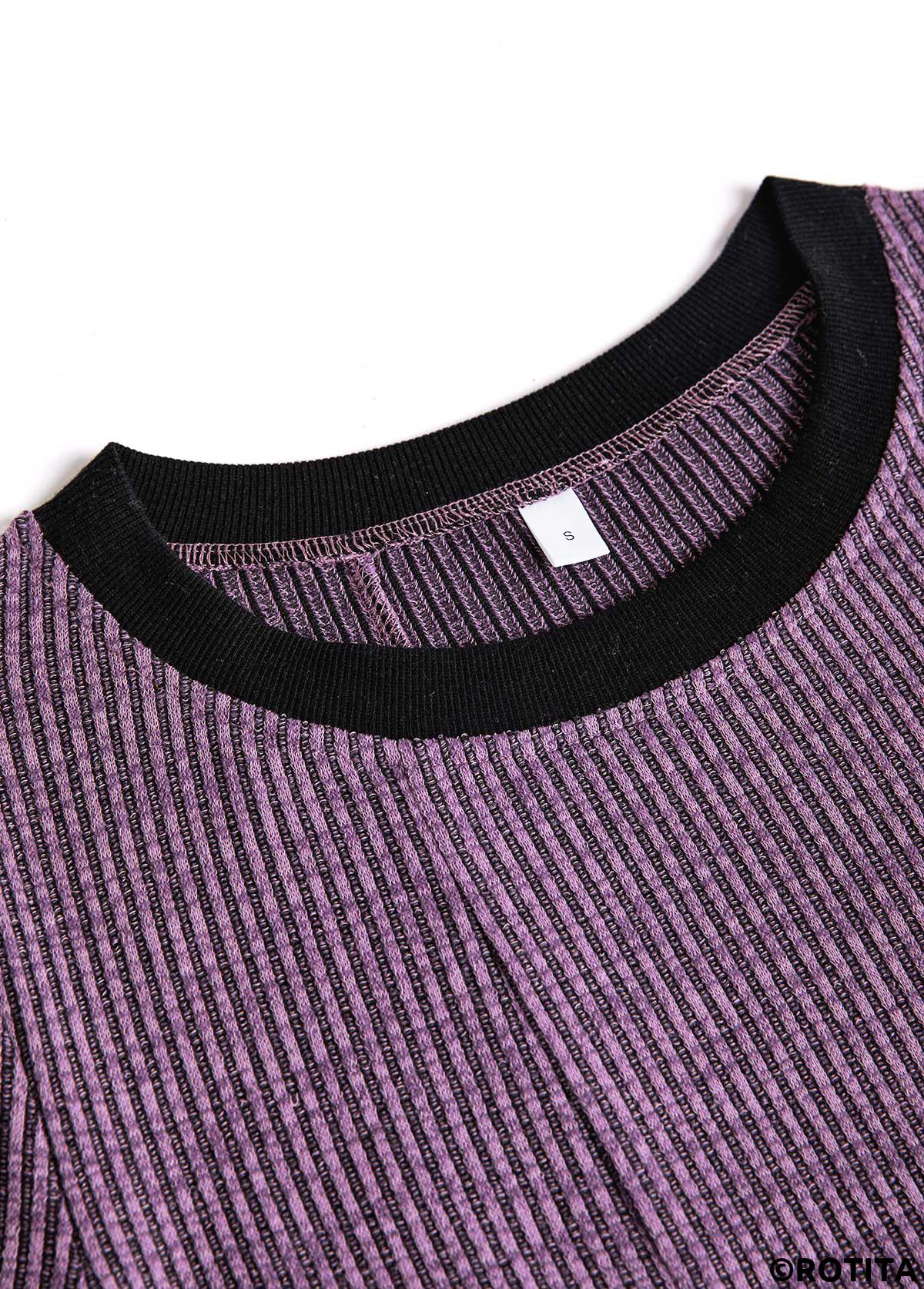 Dusty Purple plus size,Plain Color plus size,ROTITA Plus Size Patchwork Dusty Purple A Line Dress