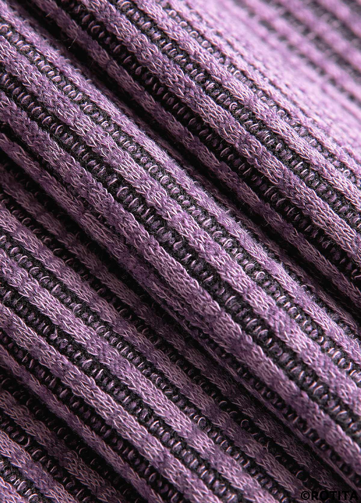 Dusty Purple plus size,Plain Color plus size,ROTITA Plus Size Patchwork Dusty Purple A Line Dress