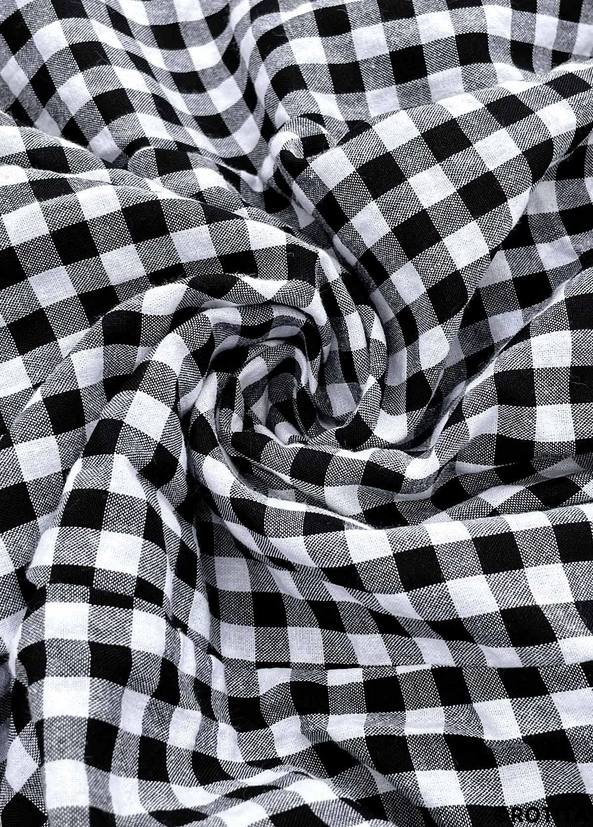 Black bottoms,Plaid bottoms,Plaid Black Elastic Waist High Waisted Pants