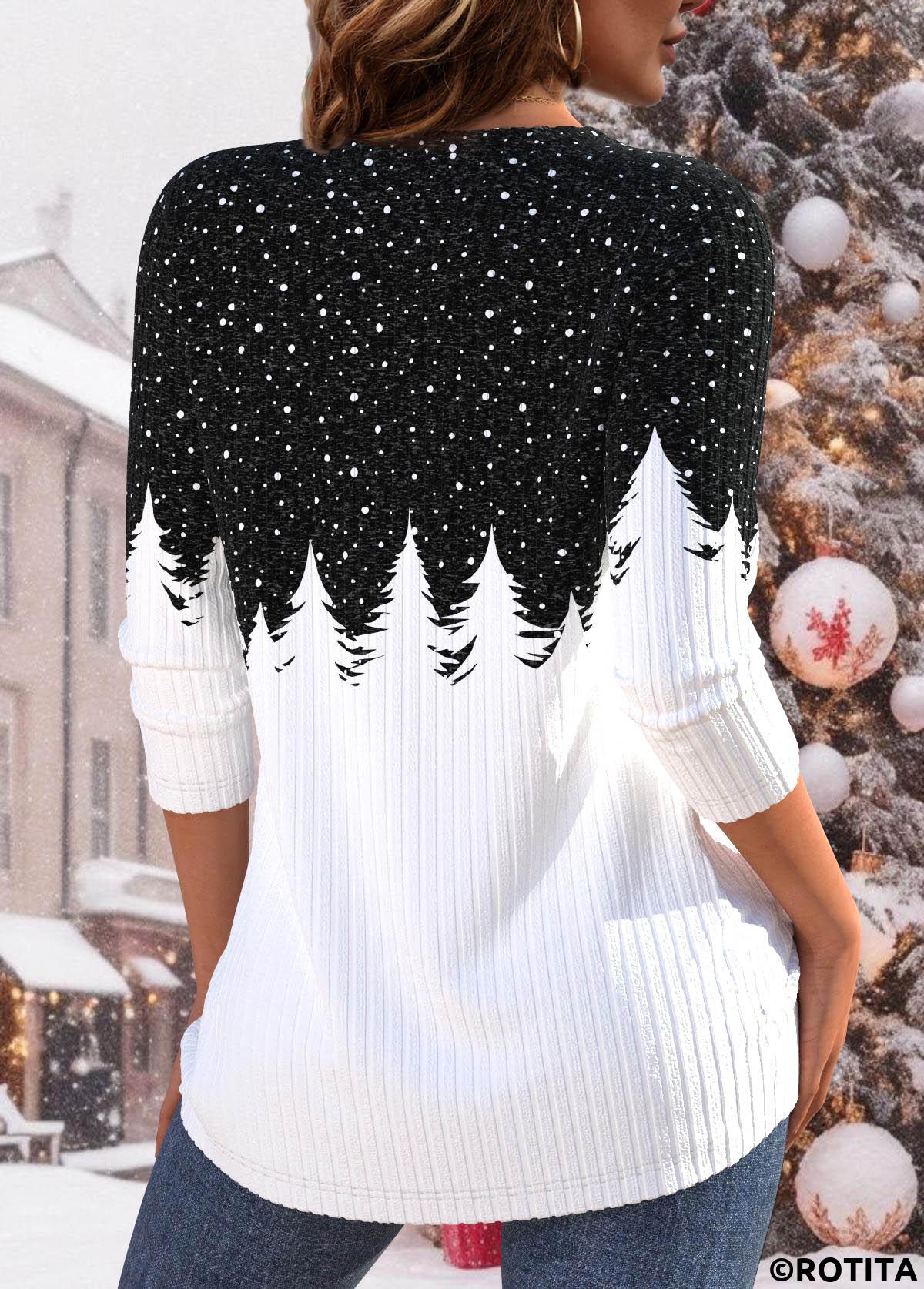 White tops,Christmas tops,ROTITA Christmas Criss Cross White V Neck T Shirt