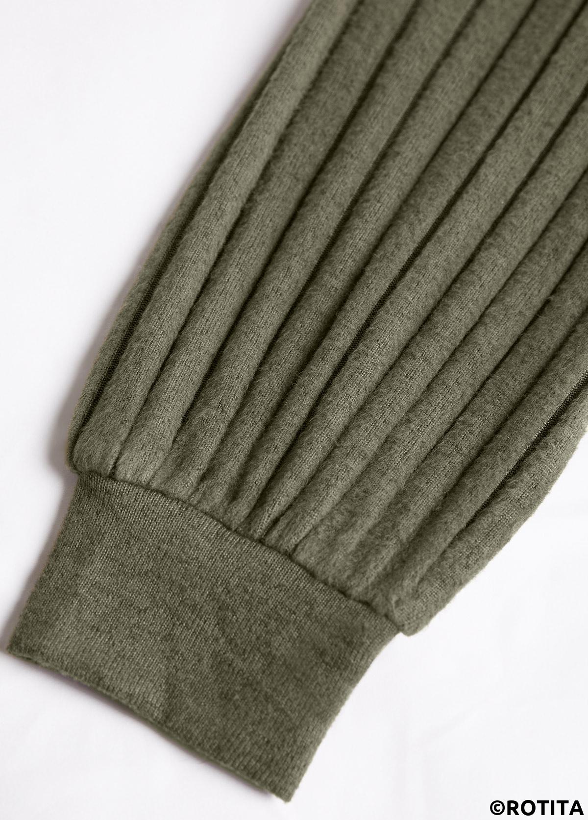 Olive Green tops,Plain Color tops,ROTITA Asymmetry Olive Green V Neck Long Sleeve T Shirt