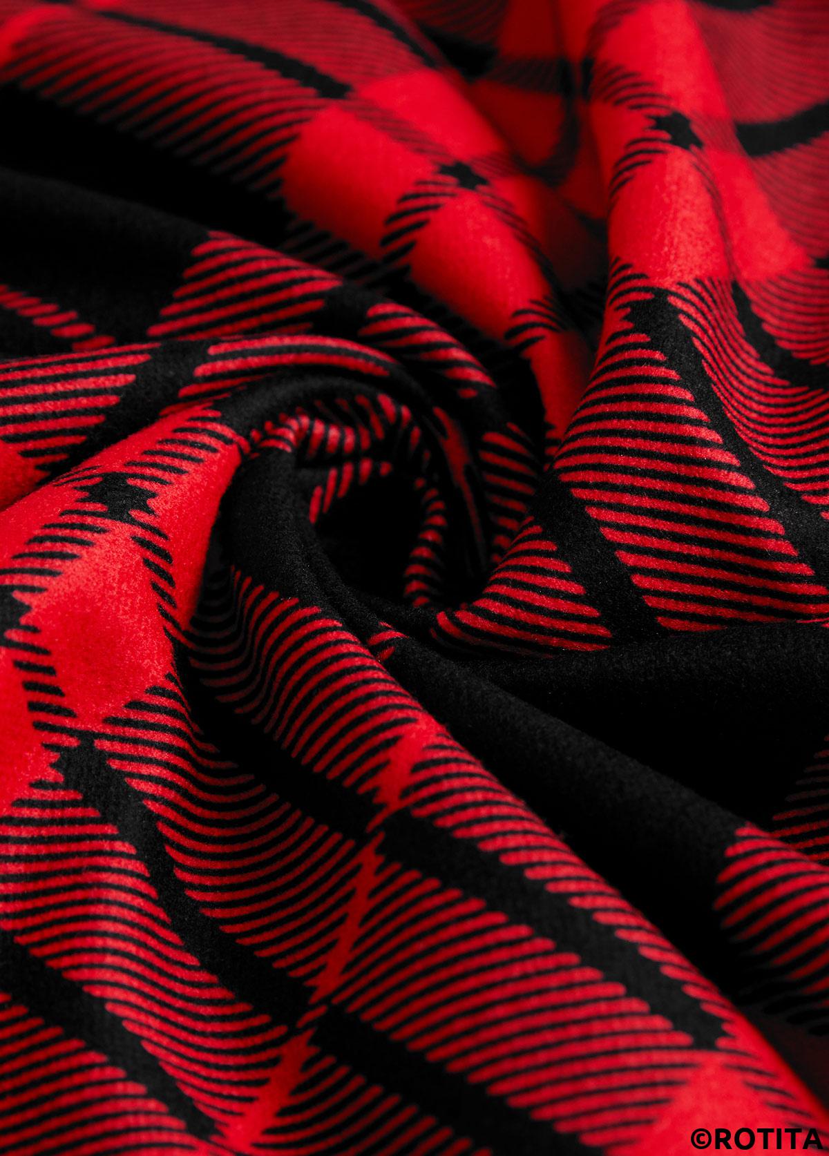 rotita criss cross plaid rouge faux deux pièces twinset