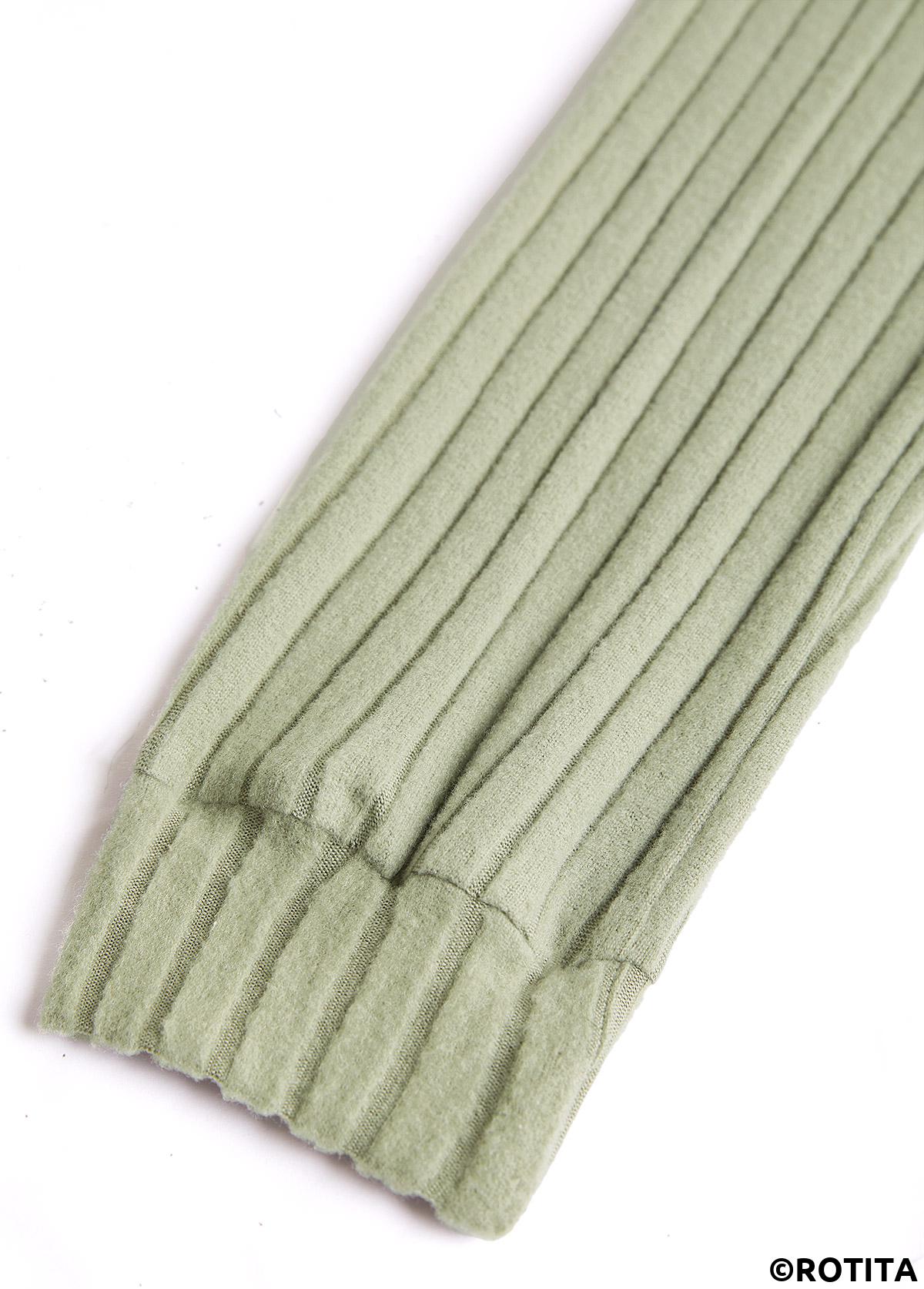Sage Green tops,Contrast Color tops,ROTITA Patchwork Sage Green Split Neck Long Sleeve Sweatshirt