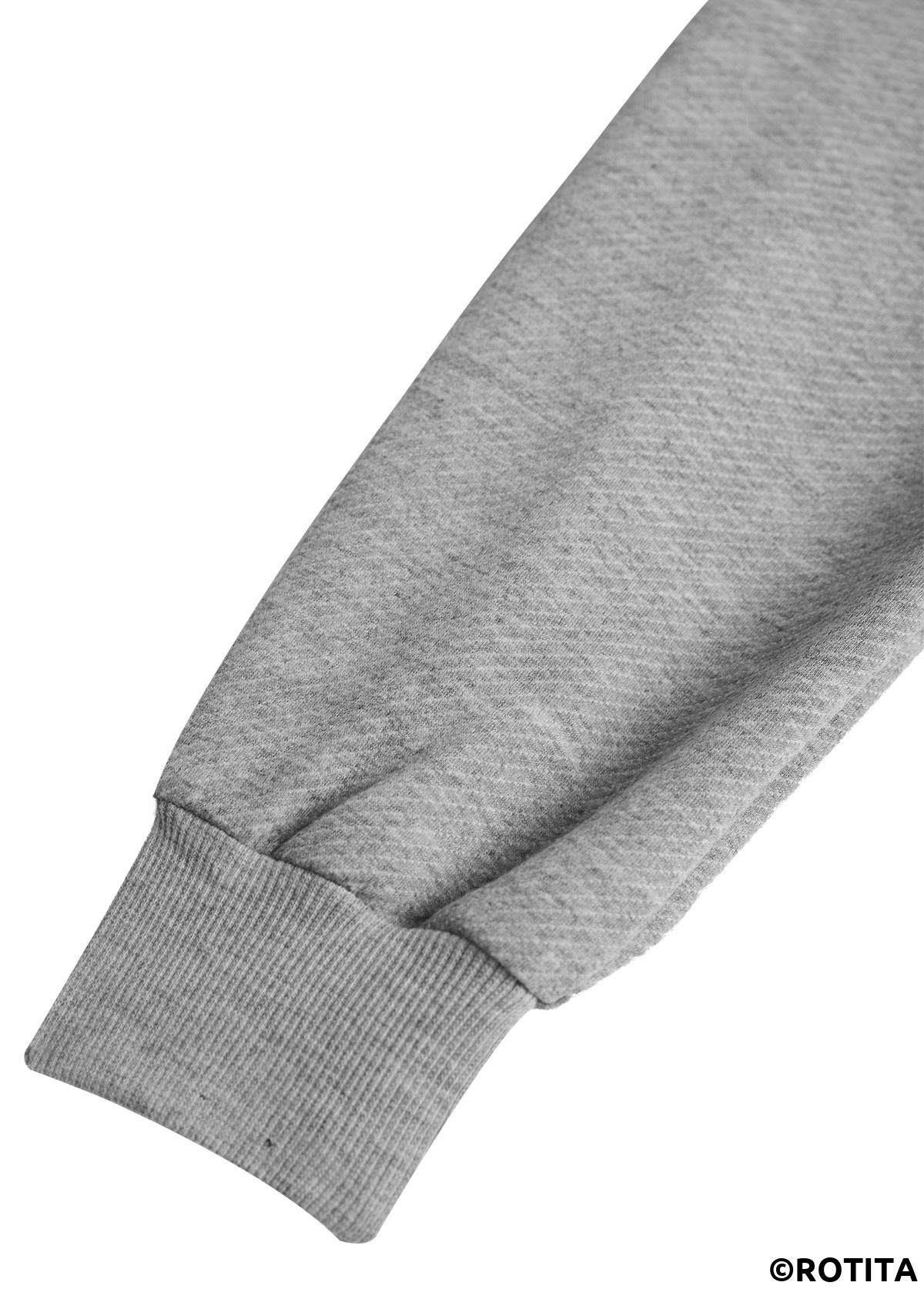 Grey plus size,Plain Color plus size,ROTITA Plus Size Embroidery Grey Long Sleeve Hoodie