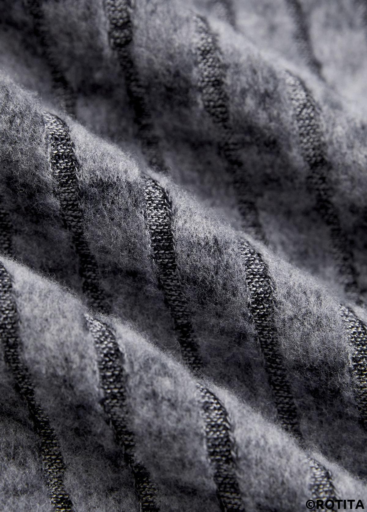 T-shirt col V bleu foncé à imprimé géométrique patchwork Rotita