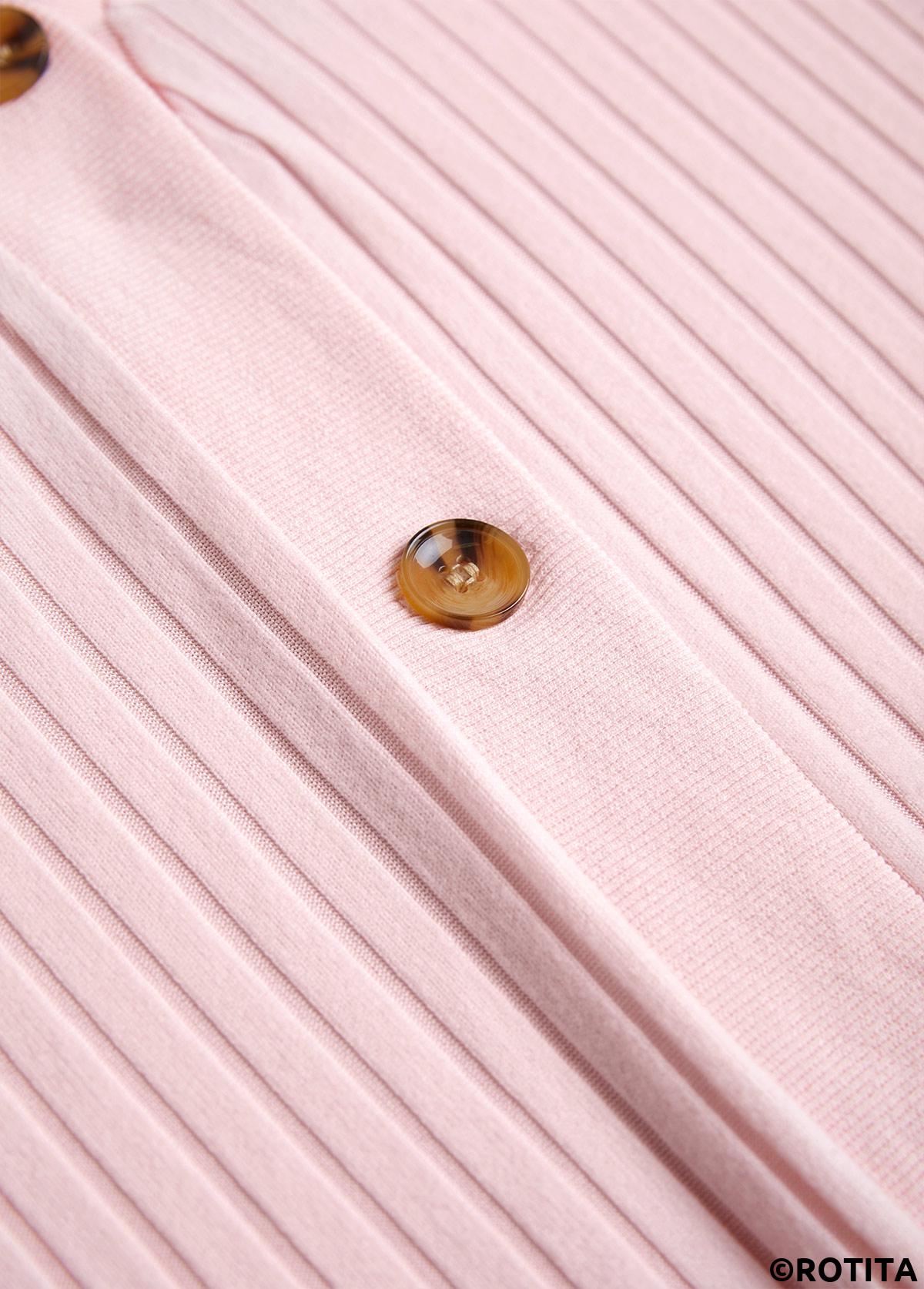 Light Pink tops,Plain Color tops,ROTITA Lace Light Pink Long Sleeve Button Coat