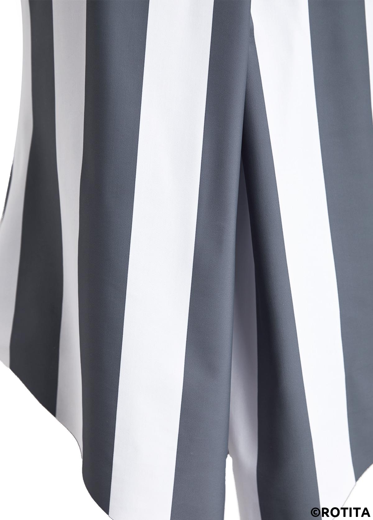 Grey plus size,Striped plus size,Geometric plus size,ROTITA Plus Size Criss Cross Striped Grey One Piece Swimwear