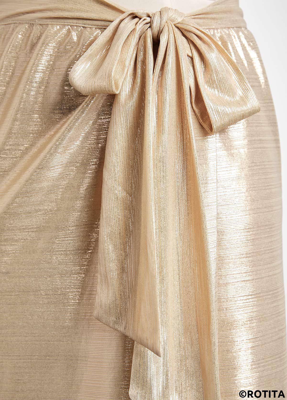 Champagne swimwear,Plain Color swimwear,ROTITA Hot Stamping Bowknot Design Champagne Sarong