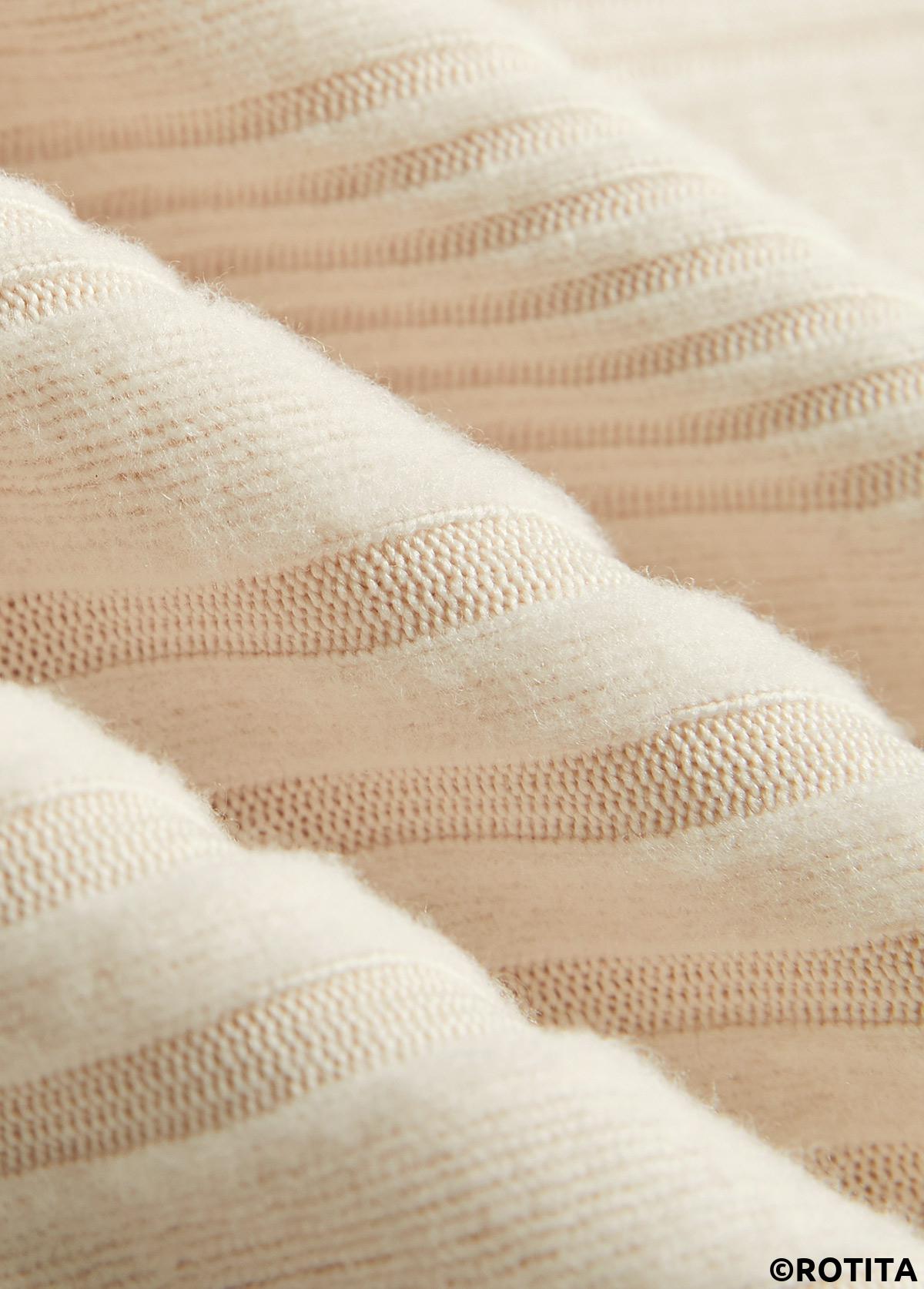 Beige plus size,Striped plus size,Geometric plus size,ROTITA Plus Size Embroidery Beige Striped V Neck T Shirt