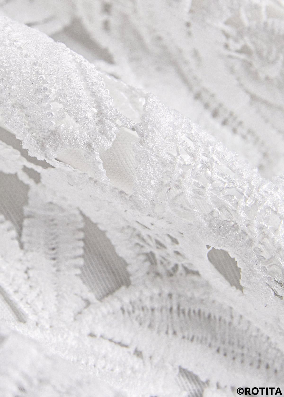 White tops,Plain Color tops,ROTITA Embroidery White Round Neck Long Sleeve T Shirt