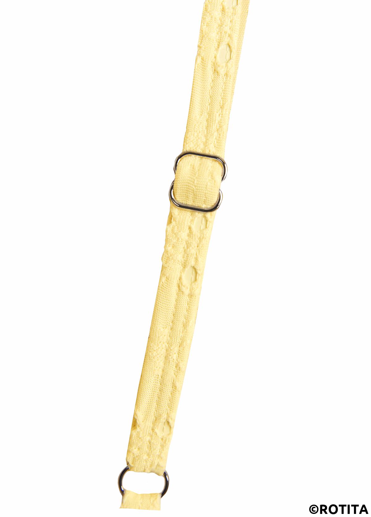 Yellow swimwear,Plain Color swimwear,ROTITA Jacquard Detail Bandeau Yellow Tankini Set