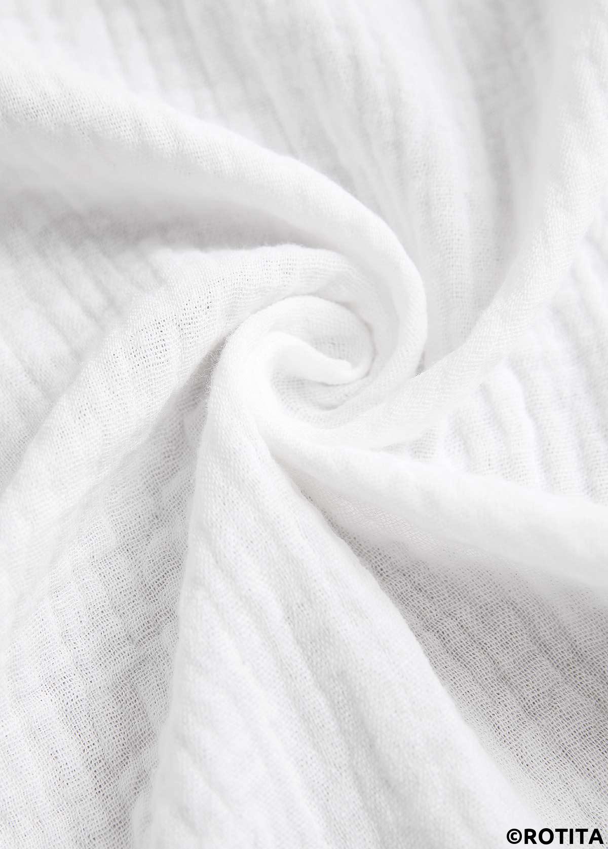 White swimwear,Plain Color swimwear,ROTITA Lace White V Neck Cover Up