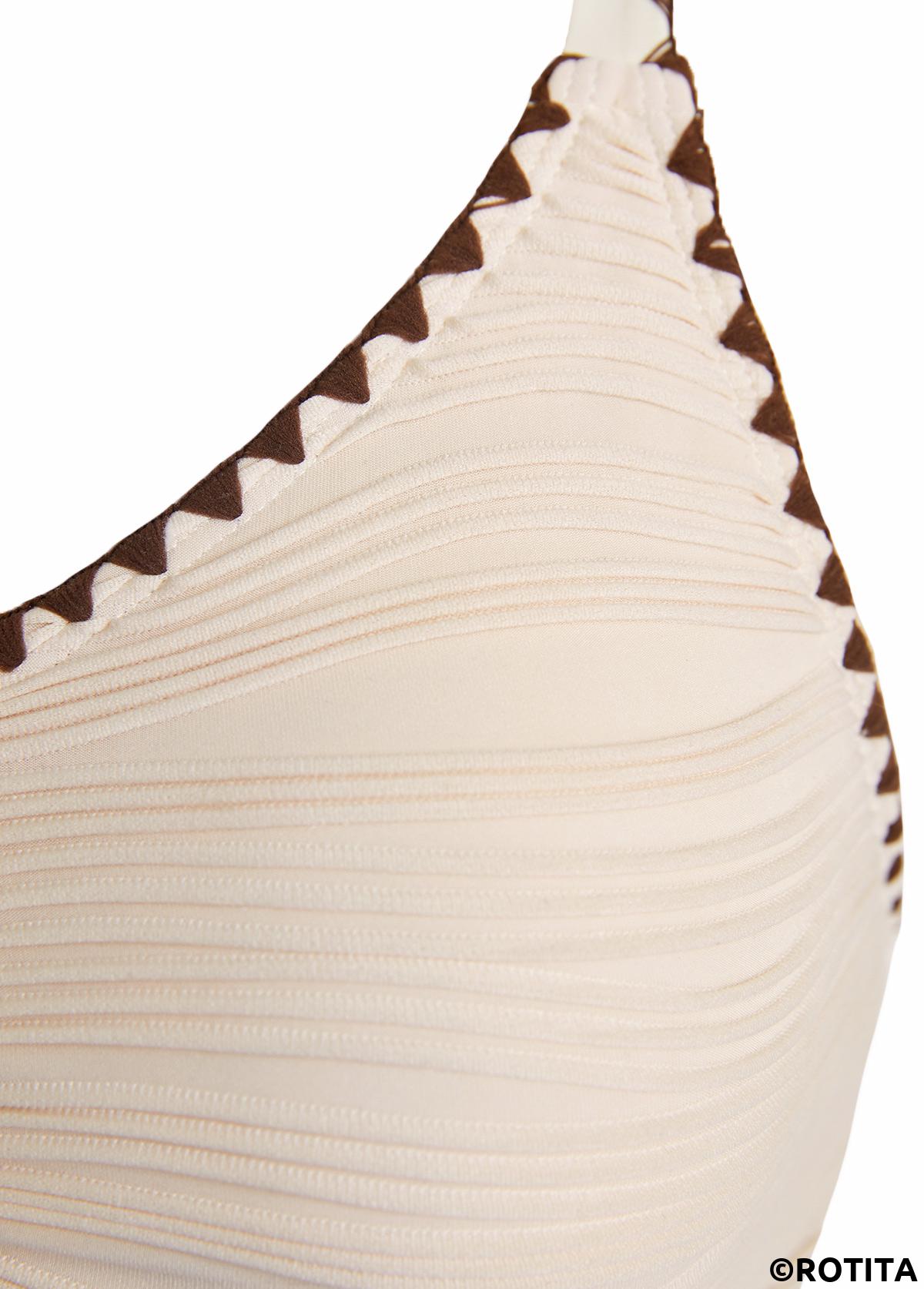 Light Camel swimwear,Plain Color swimwear,ROTITA V-Neck Ruched Light Camel Bikini Set