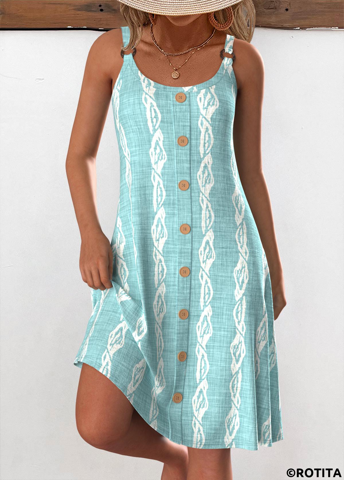 Mint Green plus size,Animal Print plus size,ROTITA Plus Size Circular Ring Mint Green A Line Dress